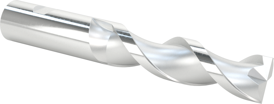 Alüminyum için Yüksek Hızlı Çelik Kare Uçlu Freze, Pirinç ve Bronz, Kaplamasız, 2 Yiv, 3/4" Freze Çapı, 5-1/4" Toplam Uzunluk