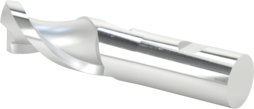 Alüminyum için Yüksek Hızlı Çelik Kare Uçlu Freze, Pirinç ve Bronz, Kaplamasız, 2 Yiv, 13/16" Freze Çapı, 4-1/8" Toplam Uzunluk