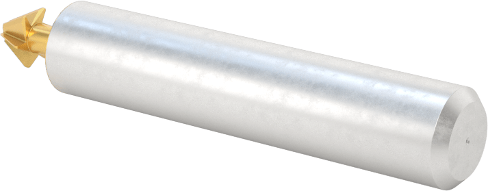 Yüksek Hızlı Çelik Pah Kırma Uçlu Freze, TiN Kaplamalı, 60 Derece Kesme Açısı, 1/4" Freze Çapı