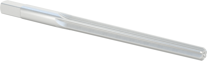 Konik Pimli Delikler için Kare Şaftlı Rayba, Düz Yiv, 0,2604“ x 0,2071” Rayba Çapı