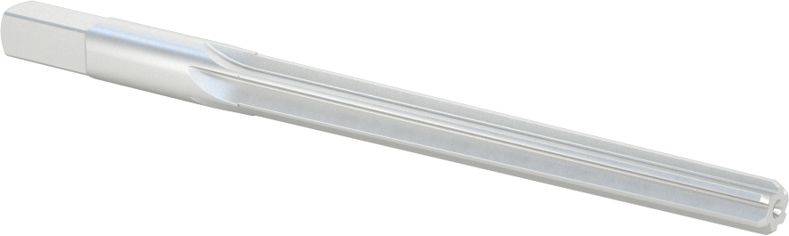 Konik Pimli Delikler için Kare Şaftlı Rayba, Düz Yiv, 0,2994“ x 0,2409” Rayba Çapı