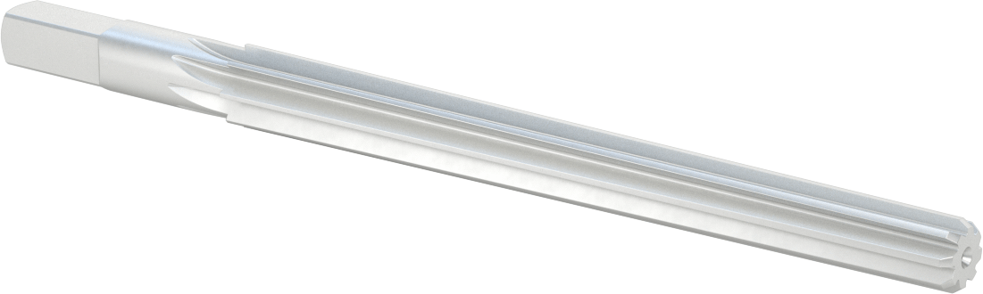 Konik Pimli Delikler için Kare Şaftlı Rayba, Düz Yiv, 0,7216“ x 0,5799” Rayba Çapı