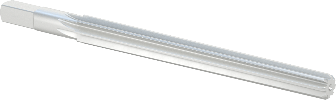 Konik Pimli Delikler için Kare Şaftlı Rayba, Düz Yiv, 0,8780“ x 0,7060” Rayba Çapı