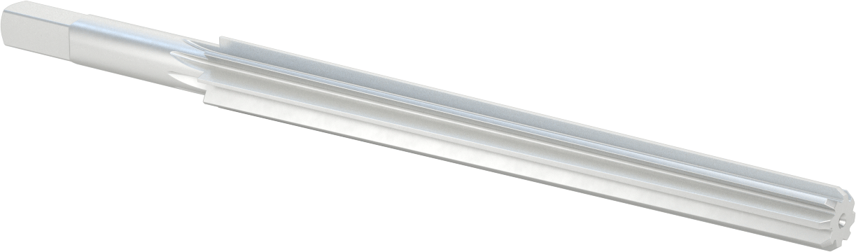 Konik Pimli Delikler için Kare Şaftlı Rayba, Düz Yiv, 1,0500“ x 0,8420” Rayba Çapı
