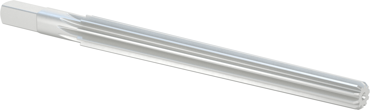 Konik Pimli Delikler için Kare Şaftlı Rayba, Düz Yiv, 1,2590 inç x 1,0090 inç Rayba Çapı