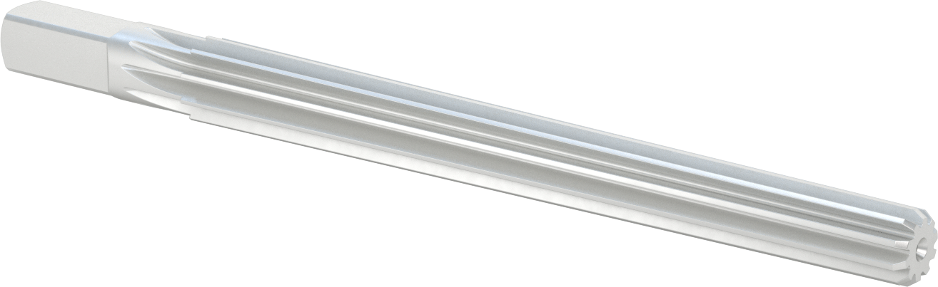 Konik Pimli Delikler için Kare Şaftlı Rayba, Düz Yiv, 1,5420 inç x 1,2500 inç Rayba Çapı
