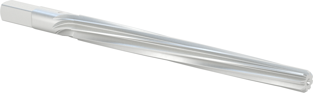 Konik Pimli Delikler için Kare Şaftlı Rayba, Spiral Yiv, 0,6066 inç x 0,4805 inç Rayba Çapı