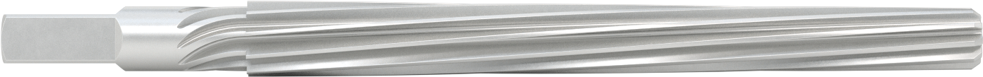 Konik Pimli Delikler için Kare Şaftlı Rayba, Spiral Yiv, 1,2590 inç x 1,0090 inç Rayba Çapı