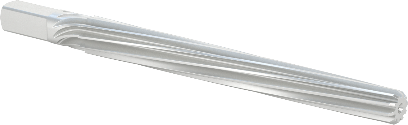 Konik Pimli Delikler için Kare Şaftlı Rayba, Spiral Yiv, 1,5420 inç x 1,2500 inç Rayba Çapı