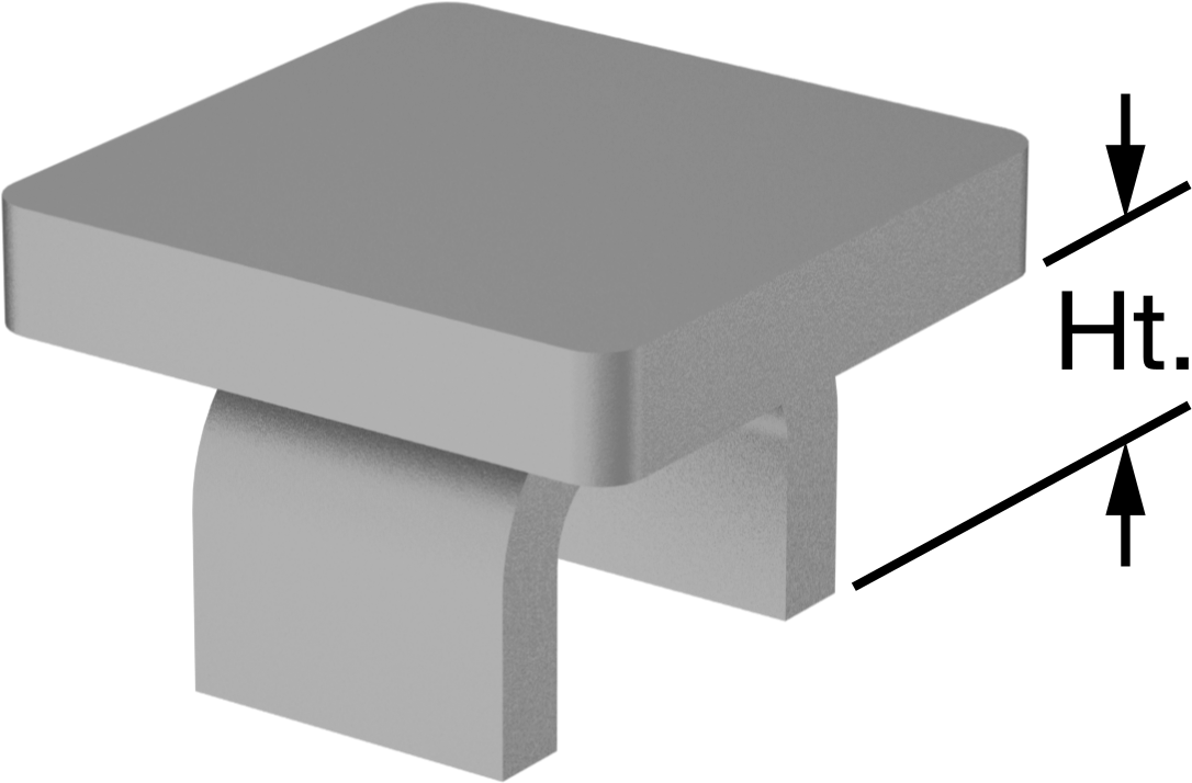 Metal Kare Tapa, Çelik, 0,76“ Uzunluk x 0,76” Genişlik İç Çap için