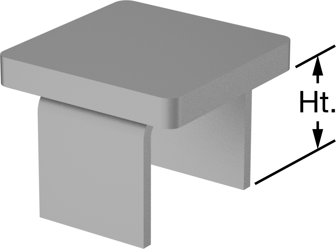 Metal Kare Tapa, Çelik, 1,1 inç Uzunluk x 1,1 inç Genişlik İç Çap için