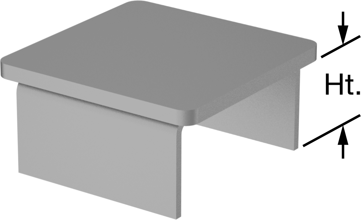 Metal Kare Tapa, Çelik, 1,85 inç uzunluk x 1,85 inç iç genişlik için