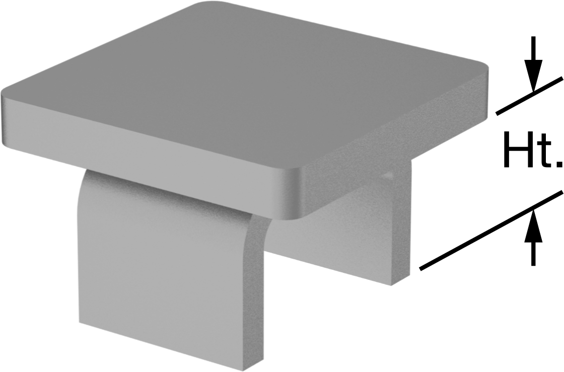 Metal Kare Tapa, Çelik, 1,02“ Uzunluk x 1,02” İç Genişlik için