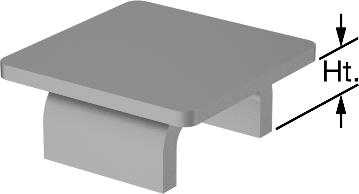 Metal Kare Tapa, Çelik, 1,64“ Uzunluk x 1,64” İç Genişlik için