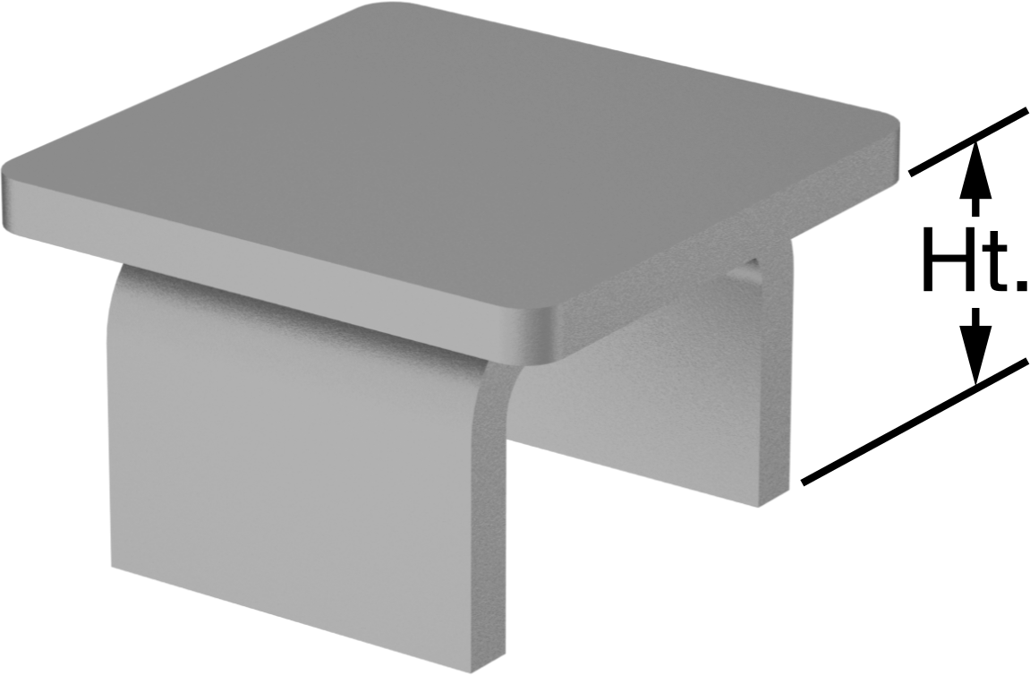 Metal Kare Tapa, Alüminyum, 1,27“ Uzunluk x 1,27” İç Genişlik için