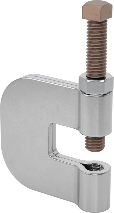 Dişli Çubuk için Kiriş Kelepçesi, Alttan Montaj, Çelik, 3/8“-16 Çubuk Boyutu ve 3/4” Kalınlıkta Kiriş için