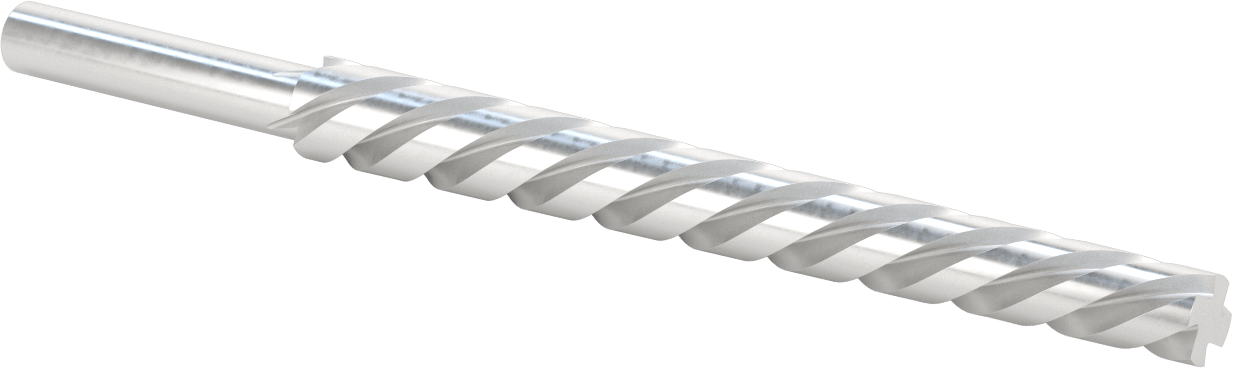 Konik Pimli Delikler için Yuvarlak Şaftlı Rayba, Heliks Oluk, 1,0500“ x 0,8420” Rayba Çapı