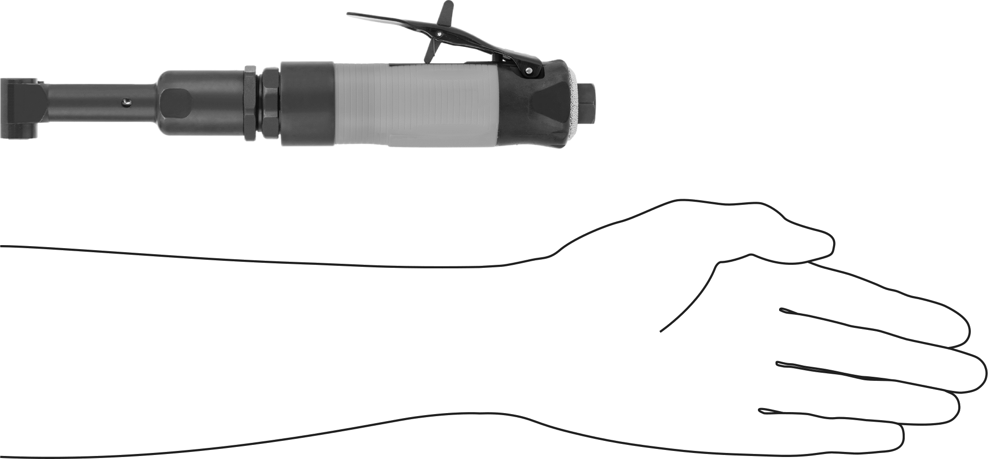 Ağır Hizmet Tipi Pnömatik Matkap, 1/4"-28 Dişli Matkap Ucu Şaftı için, 5300 rpm Boşta