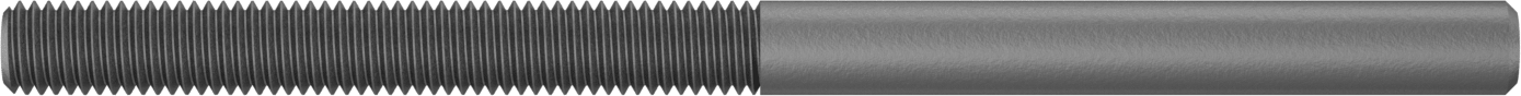 Çelik Gerdirme - Kaldırma Amaçlı Değildir, Sadece Dişsiz Uç, 1/2"-13 Sağ Dönüşlü Diş, 4" Diş Uzunluğu