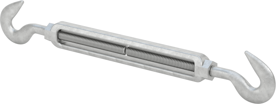 Dövme Galvanizli Çelik Gerdirme - Kaldırma Amaçlı Değildir, Kancadan Kancaya, 1000 lbs. Kapasite, 12" Geri Çekilmiş Uzunluk
