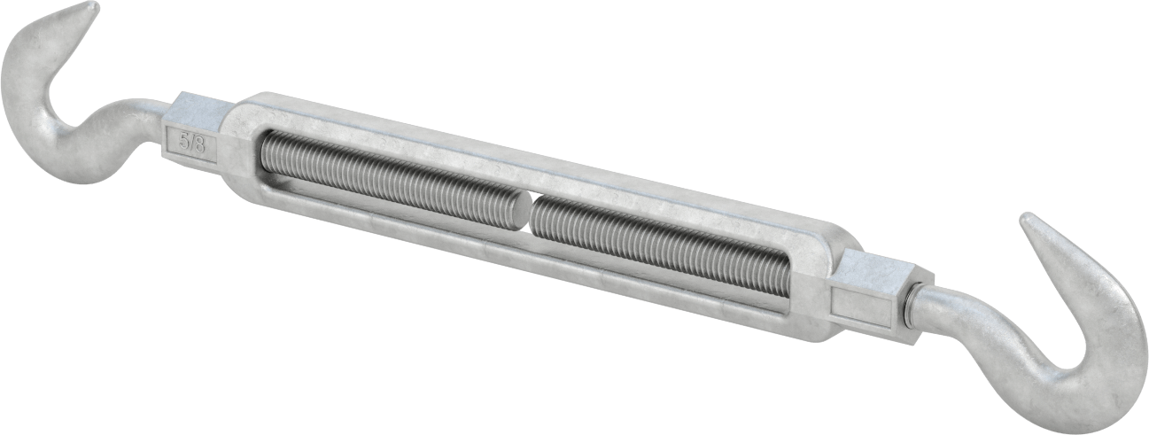 Dövme Galvanizli Çelik Gerdirme - Kaldırma Amaçlı Değildir, Kancadan Kancaya, 2250 lb Kapasite, 19-1/4 inç Geri Çekilmiş Uzunluk