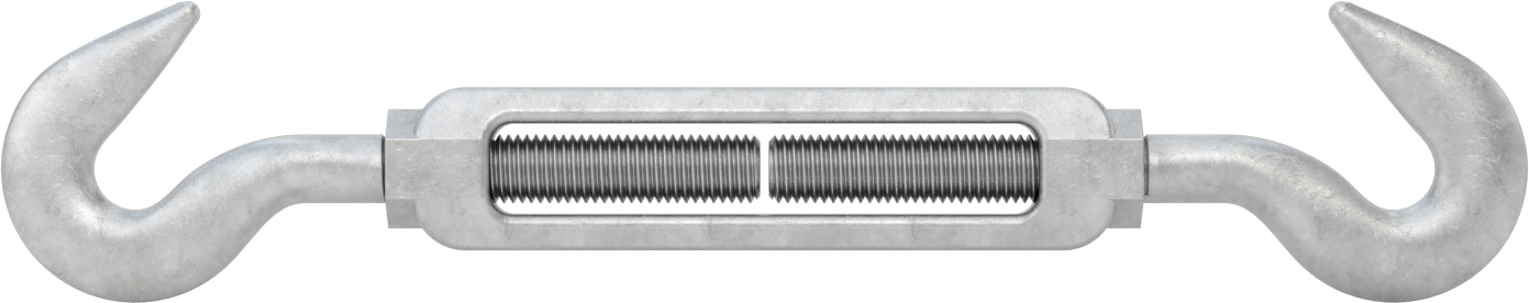 Dövme Galvanizli Çelik Gerdirme - Kaldırma Amaçlı Değildir, Kancadan Kancaya, 3000 lb. Kapasite, 16-3/4" Geri Çekilmiş Uzunluk
