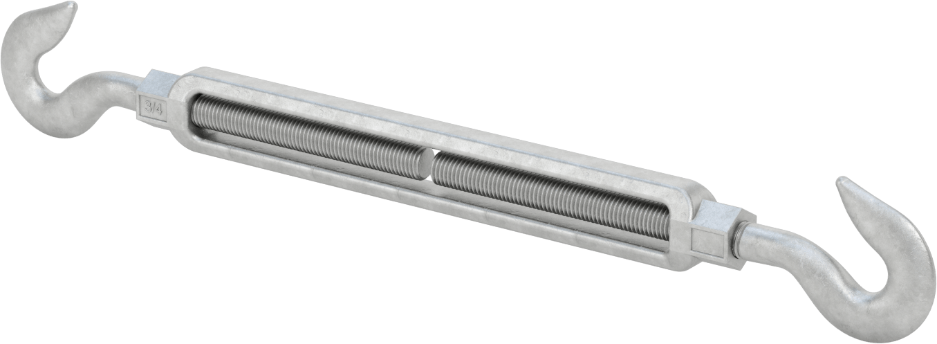 Dövme Galvanizli Çelik Gerdirme - Kaldırma Amaçlı Değildir, Kancadan Kancaya, 3000 lb. Kapasite, 23-1/4" Geri Çekilmiş Uzunluk