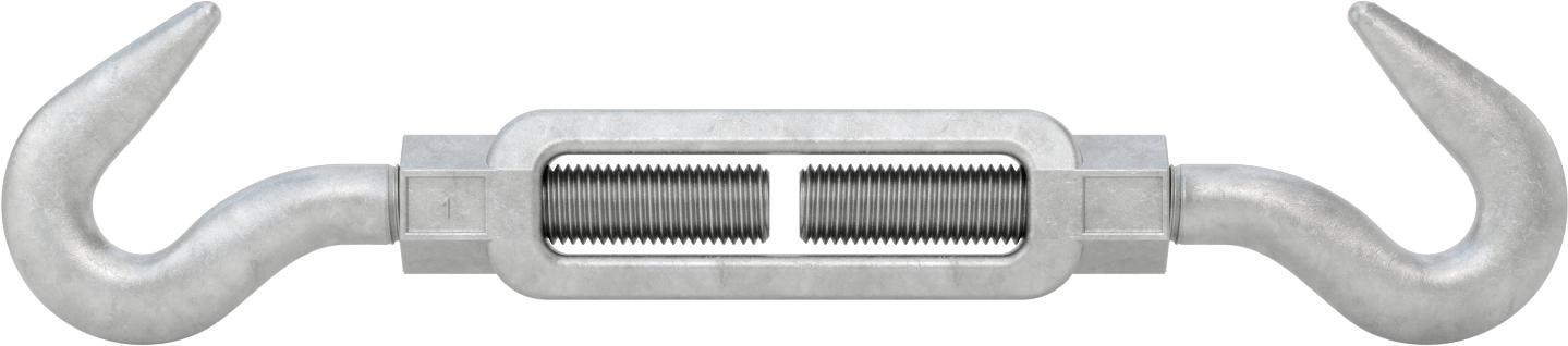 Dövme Galvanizli Çelik Gerdirme - Kaldırma Amaçlı Değildir, Kancadan Kancaya, 5000 lbs. Kapasite, 19-1/2" Geri Çekilmiş Uzunluk
