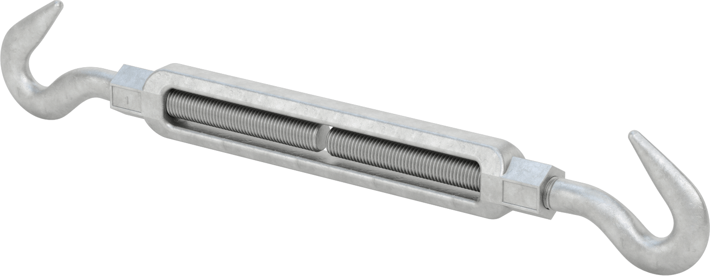 Dövme Galvanizli Çelik Gerdirme - Kaldırma Amaçlı Değildir, Kancadan Kancaya, 5000 lbs. Kapasite, 26-3/4" Geri Çekilmiş Uzunluk
