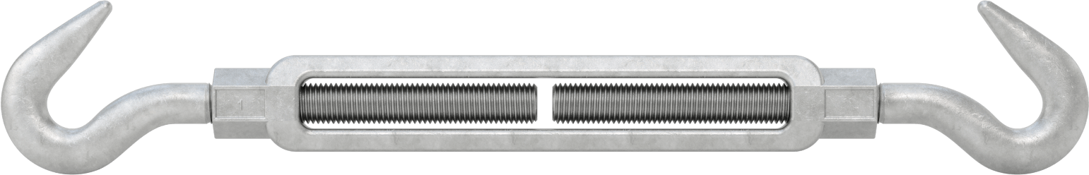 Dövme Galvanizli Çelik Gerdirme - Kaldırma Amaçlı Değildir, Kancadan Kancaya, 5000 lbs. Kapasite, 26-3/4" Geri Çekilmiş Uzunluk