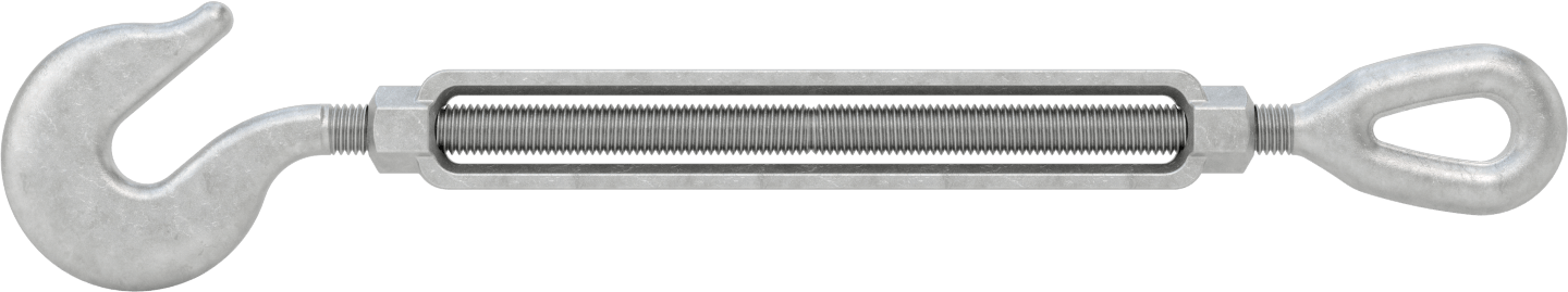 Dövme Galvanizli Çelik Gerdirme - Kaldırma Amaçlı Değildir, Kanca-Göz, 2250 lb Kapasite, 19-1/4 inç Geri Çekilmiş Uzunluk