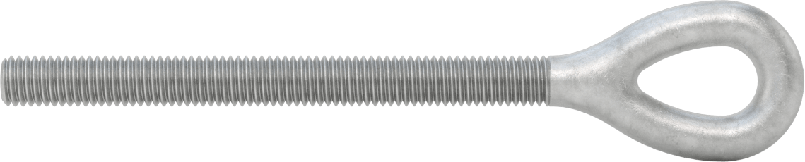 Dövme Galvanizli Çelik Gerdirme, Sadece Göz Bağlantı Parçası, 1/2"-13 Sağ Diş, 5-9/16" Diş Uzunluğu