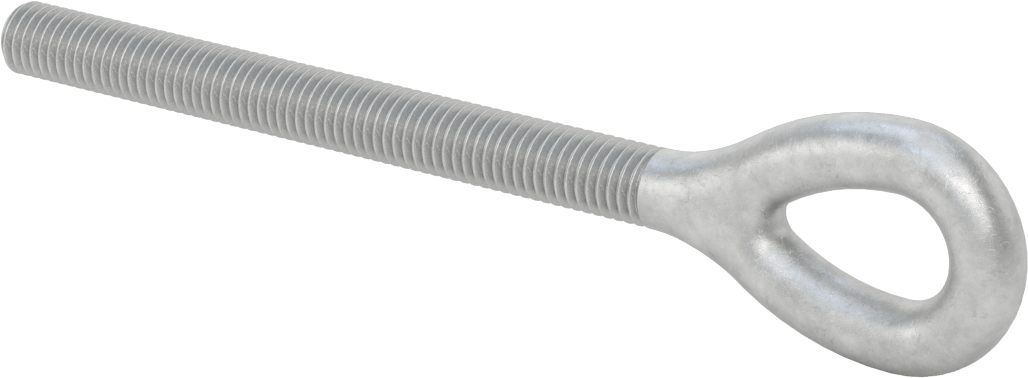 Dövme Galvanizli Çelik Gerdirme, Sadece Göz Bağlantı Parçası, 1/2"-13 Sol Dişli, 5-9/16" Diş Uzunluğu