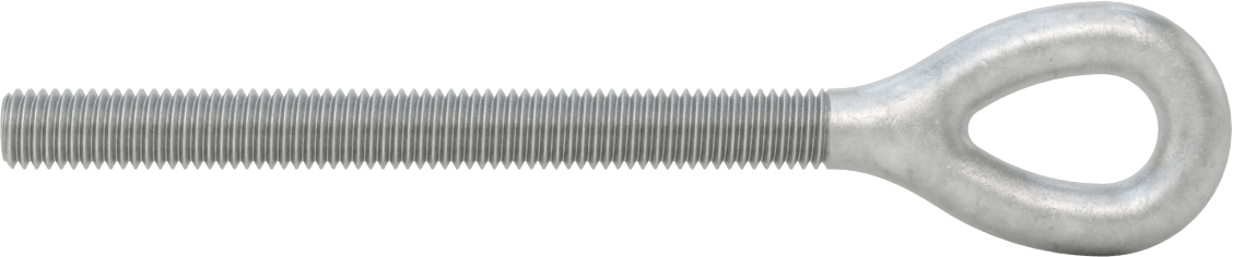 Dövme Galvanizli Çelik Gerdirme, Sadece Göz Bağlantı Parçası, 1/2"-13 Sol Dişli, 5-9/16" Diş Uzunluğu