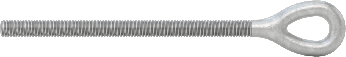 Dövme Galvanizli Çelik Gerdirme, Sadece Göz Bağlantı Parçası, 1/2"-13 Sağ Diş, 7" Diş Uzunluğu
