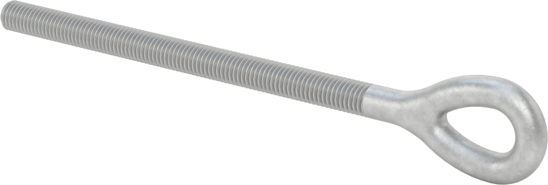 Dövme Galvanizli Çelik Gerdirme, Sadece Göz Bağlantı Parçası, 1/2"-13 Sol Dişli, 7" Diş Uzunluğu