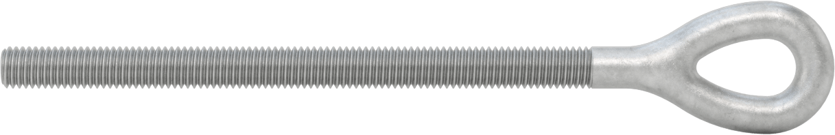 Dövme Galvanizli Çelik Gerdirme, Sadece Göz Bağlantı Parçası, 1/2"-13 Sol Dişli, 7" Diş Uzunluğu