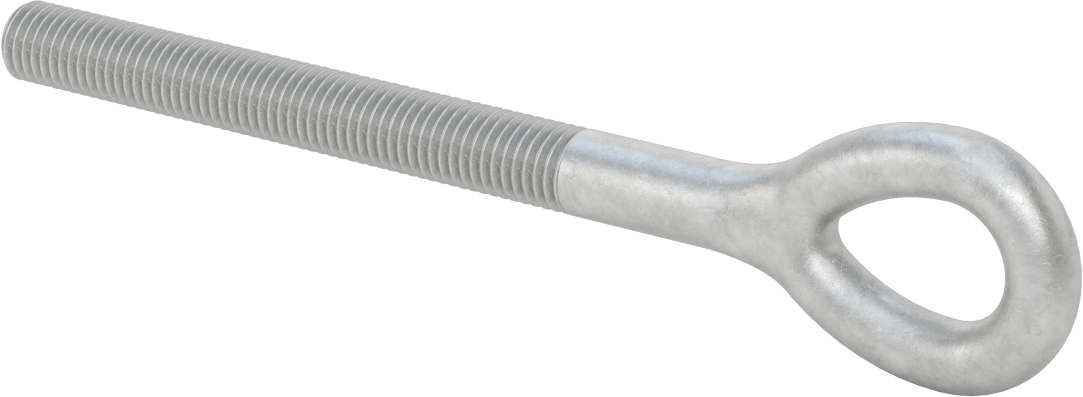 Dövme Galvanizli Çelik Gerdirme, Sadece Göz Bağlantı Parçası, 5/8"-11 Sol Dişli, 5-3/16" Diş Uzunluğu