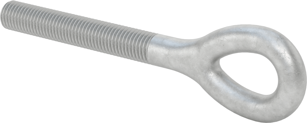 Dövme Galvanizli Çelik Gerdirme, Sadece Göz Bağlantı Parçası, 3/4"-10 Sağ Dişli, 4-9/16" Diş Uzunluğu