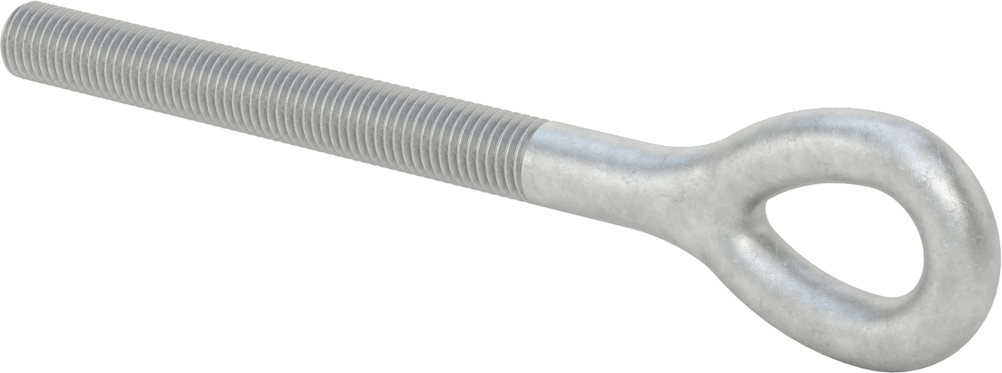 Dövme Galvanizli Çelik Gerdirme, Sadece Göz Bağlantı Parçası, 3/4"-10 Sağ Dişli, 6" Diş Uzunluğu