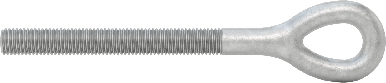 Dövme Galvanizli Çelik Gerdirme, Sadece Göz Bağlantı Parçası, 3/4"-10 Sağ Dişli, 6" Diş Uzunluğu