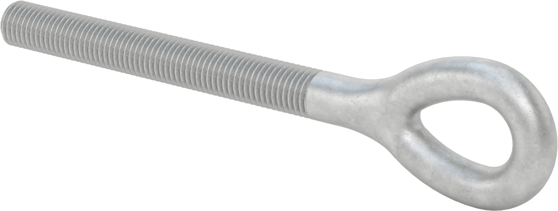 Dövme Galvanizli Çelik Gerdirme, Sadece Göz Bağlantı Parçası, 3/4"-10 Sol Diş, 6" Diş Uzunluğu