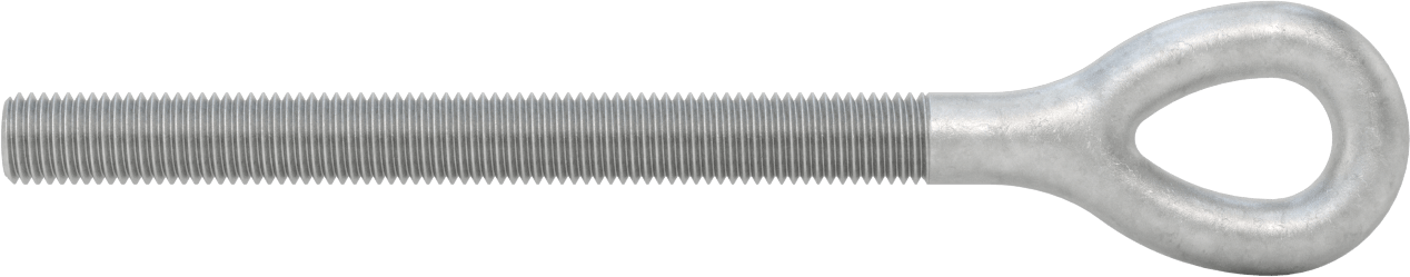 Dövme Galvanizli Çelik Gerdirme, Sadece Göz Bağlantı Parçası, 3/4"-10 Sağ Dişli, 7-9/16" Diş Uzunluğu