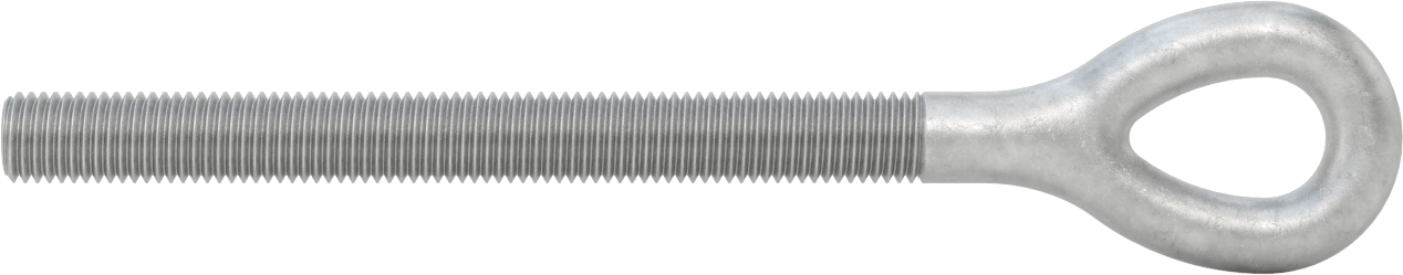 Dövme Galvanizli Çelik Gerdirme, Sadece Göz Bağlantı Parçası, 3/4"-10 Sol Diş, 7-9/16" Diş Uzunluğu