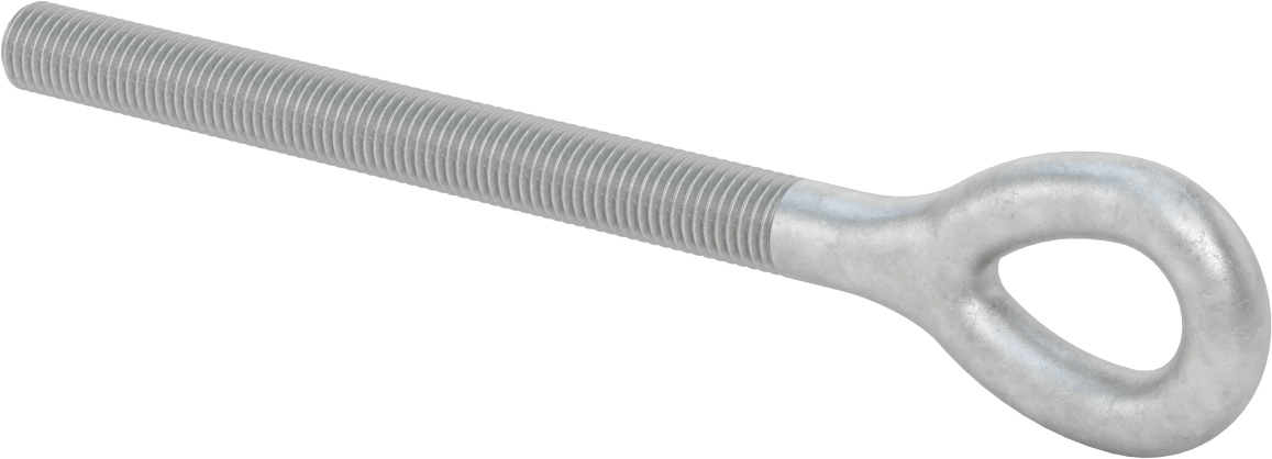 Dövme Galvanizli Çelik Gerdirme, Sadece Göz Bağlantı Parçası, 3/4"-10 Sol Diş, 7-9/16" Diş Uzunluğu
