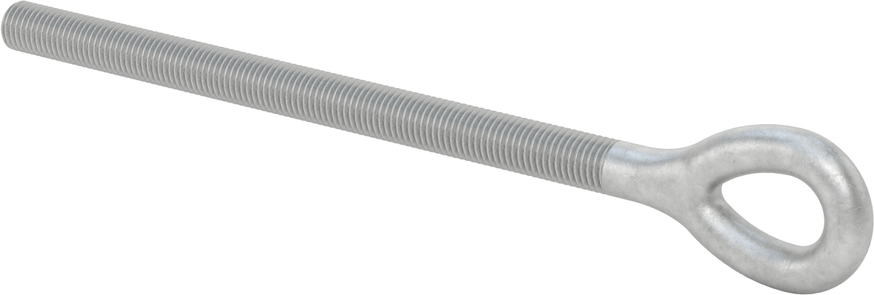 Dövme Galvanizli Çelik Gerdirme, Sadece Göz Bağlantı Parçası, 3/4"-10 Sağ Dişli, 10-9/16" Diş Uzunluğu