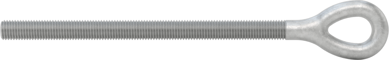 Dövme Galvanizli Çelik Gerdirme, Sadece Göz Bağlantı Parçası, 3/4"-10 Sağ Dişli, 10-9/16" Diş Uzunluğu