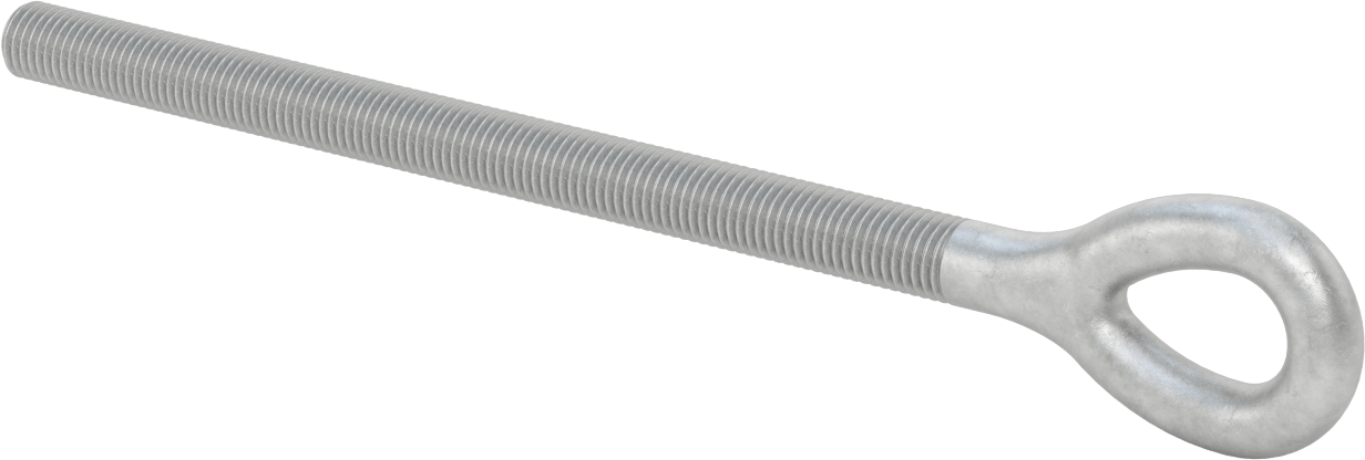 Dövme Galvanizli Çelik Gerdirme, Sadece Göz Bağlantı Parçası, 3/4"-10 Sol Diş, 10-9/16" Diş Uzunluğu