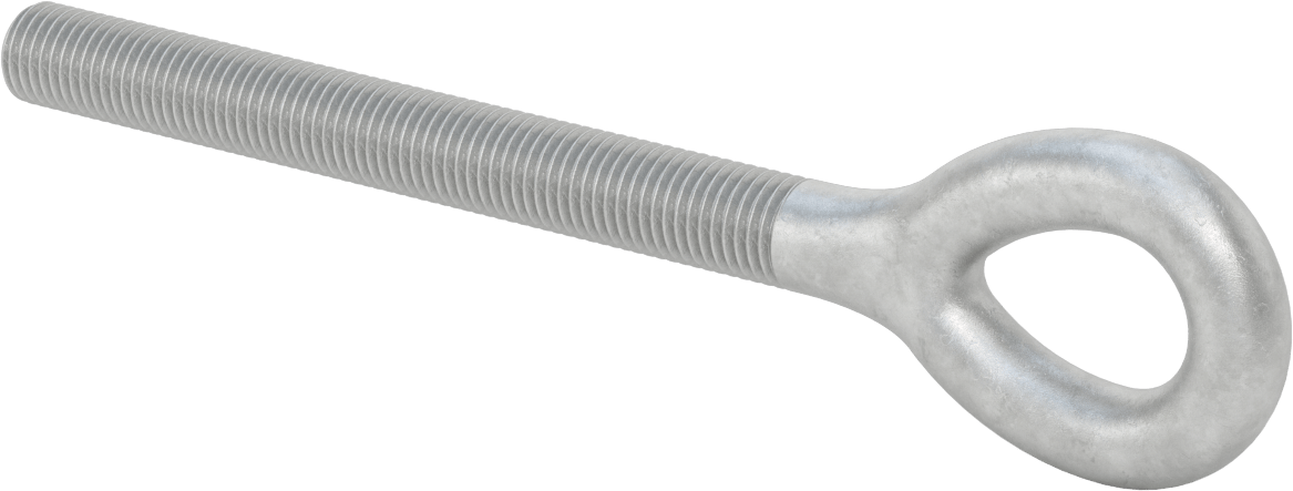 Dövme Galvanizli Çelik Gerdirme, Sadece Göz Uçlu Bağlantı Parçası, 7/8"-9 Sağ Diş, 7-13/16" Uzunluk