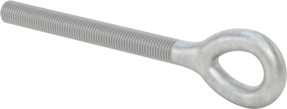 Dövme Galvanizli Çelik Gerdirme, Sadece Göz Uçlu Bağlantı Parçası, 7/8"-9 Sol Diş, 7-13/16" Uzunluk